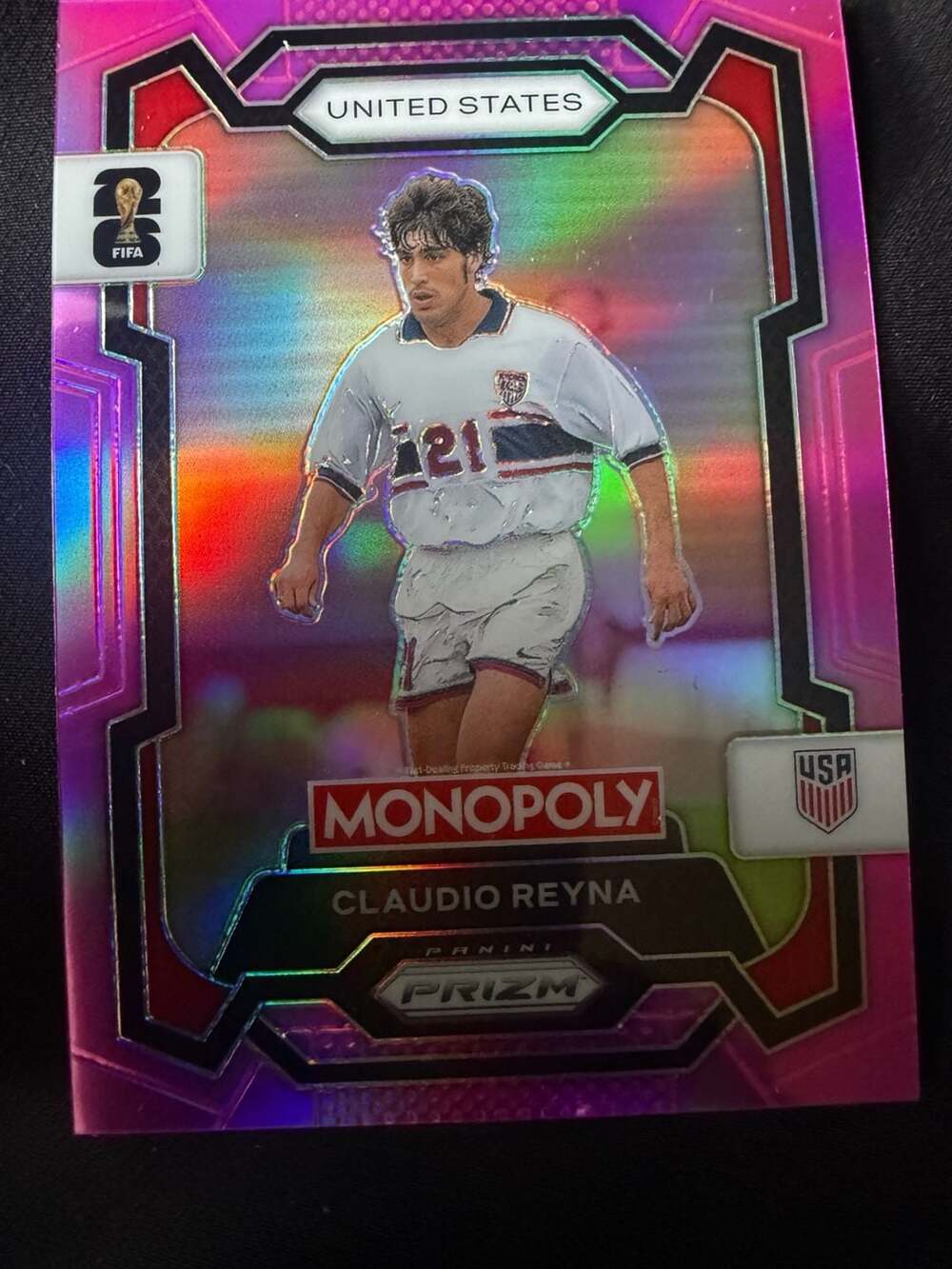 2026 Panini Monopoly World Cup Claudio Reyna #49 Pink Serial Numbered 003/199